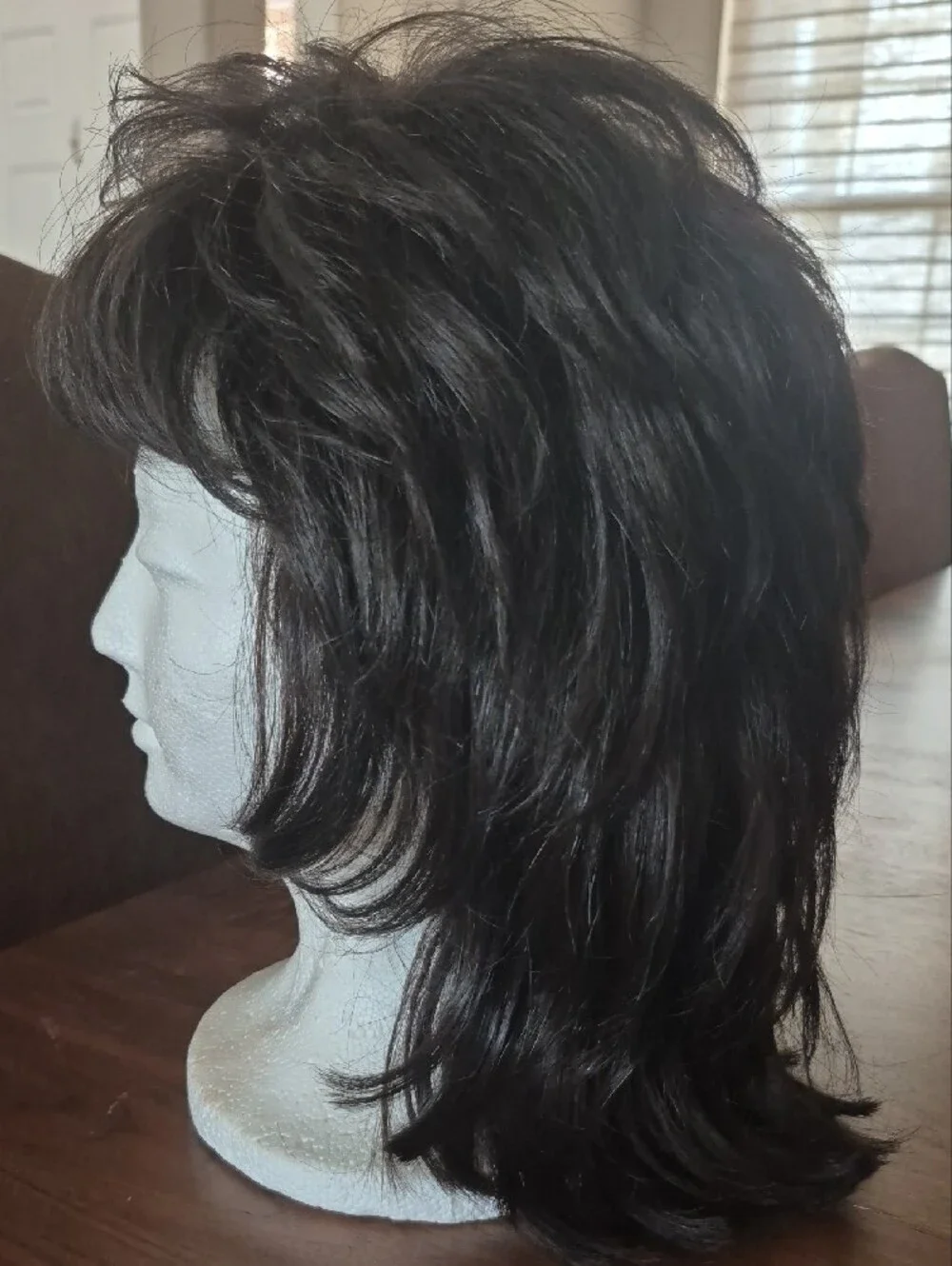 SALONI Dark Brown Layered Wig with Soft Bangs